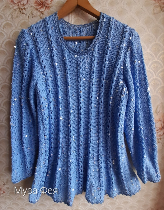 Джемпер "Бриллиант" спицами