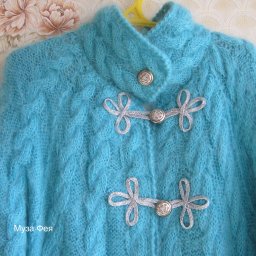 Пальто из мохера спицами