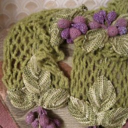 Виноградный шарфик крючком