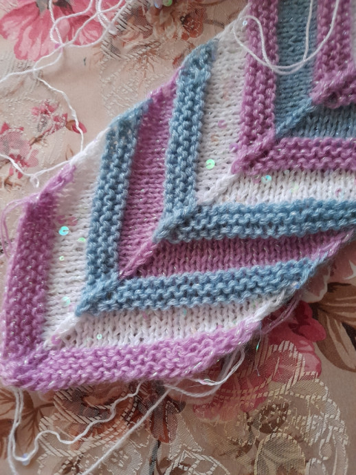 Полосатый шарфик спицами