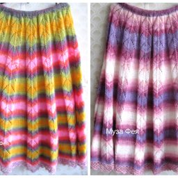 Две юбки спицами к моим жилетам-палантинам