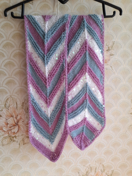 Полосатый шарфик спицами