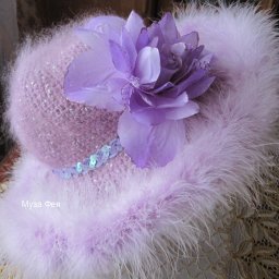 Шляпка "Фиалка" крючком.