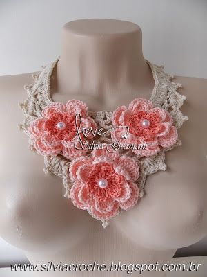 Красивые колье крючком Красивые колье крючком