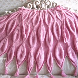 Накидка "Листья" на спицах