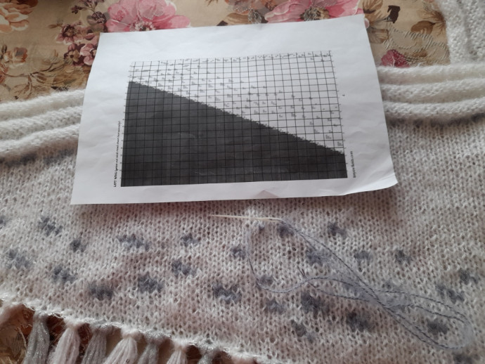 Моя шаль Сова Hedwig спицами Моя шаль Сова Hedwig спицами