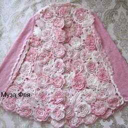 Кейп "Розовый сад" крючок+спицы