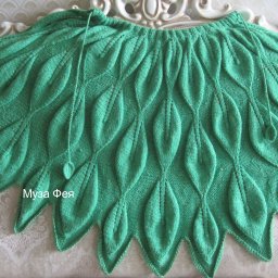 Накидка "Листья" на спицах -2