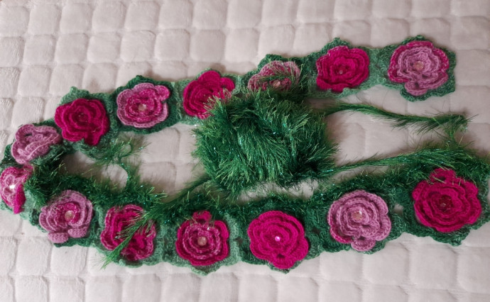 Новогодний шарфик крючком