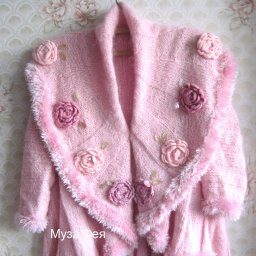 Накидка "Розовое облако" спицами