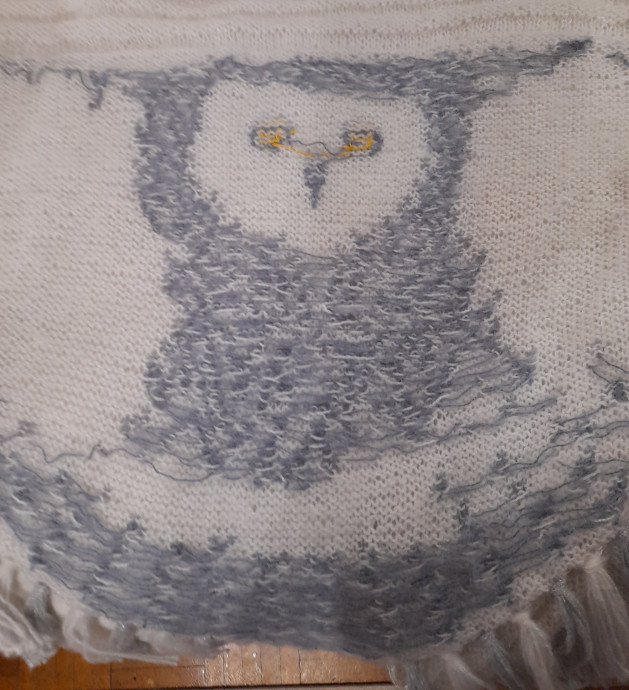 Моя шаль Сова Hedwig спицами Моя шаль Сова Hedwig спицами