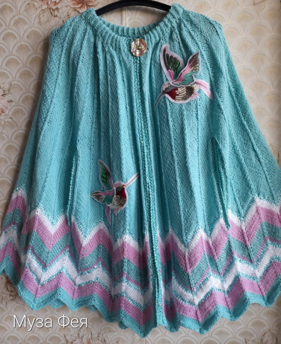 Кейп "Колибри" спицами