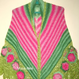 Шаль "Летние розы" спицы+крючок