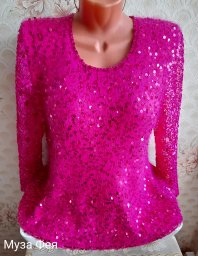 Джемпер "Фуксия" с пайетками спицами