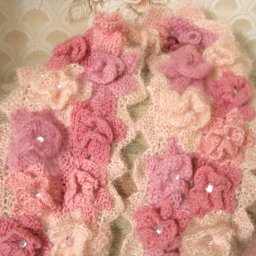 Цветочный шарфик "Нарцисс" спицами.