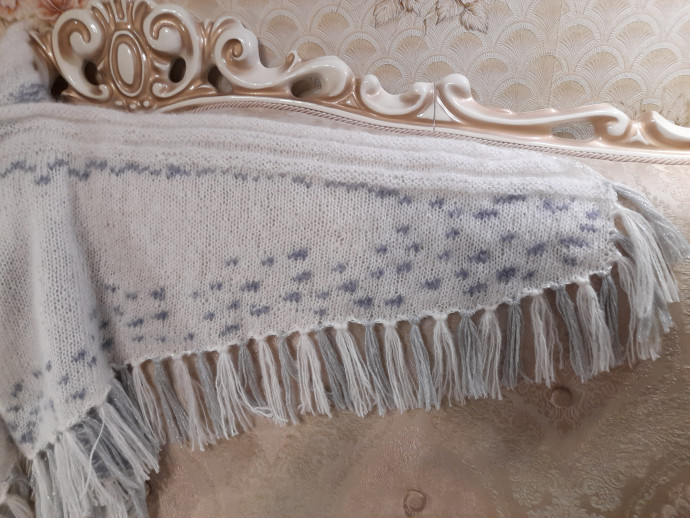 Моя шаль Сова Hedwig спицами Моя шаль Сова Hedwig спицами