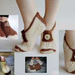 Слиперы вязаные спицами