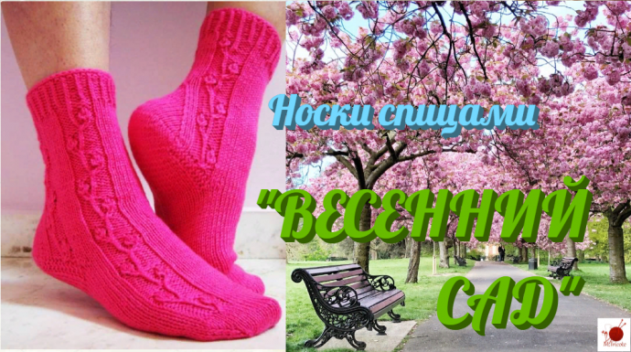 Носки спицами "ВЕСЕННИЙ САД".