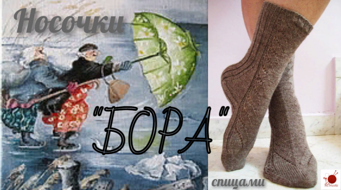 Носки "БОРА".Спицами. Носки "БОРА".Спицами.