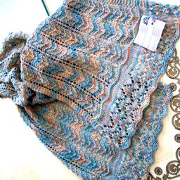 Палантин " Дикая орхидея"- спицами.