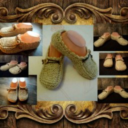 Вязаные мокасины двумя спицами.