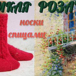 Носки спицами "ДИКАЯ РОЗА"