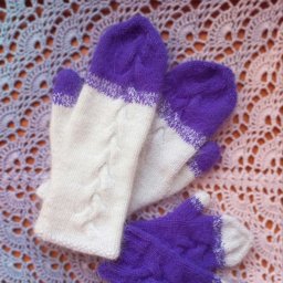 Варежки из пуха норки