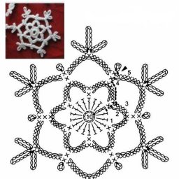 Новогодняя снежинка крючком