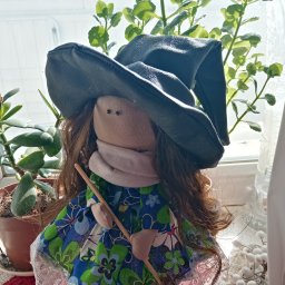 Интерьерная тряпичная куколка "Ведьмочка"