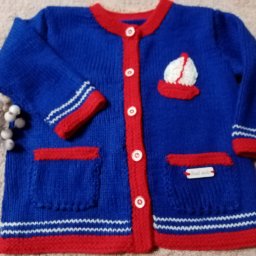 Детский жакет с накладными карманами»Морской»