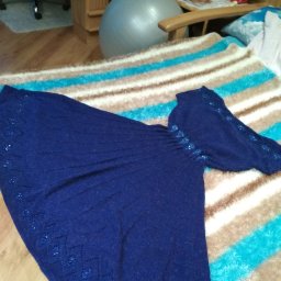 Платье  в  королевско - синем цвете