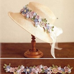 Красивый цветочный ободок для шляпки