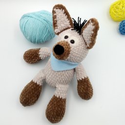 Плюшевая гиена амигуруми