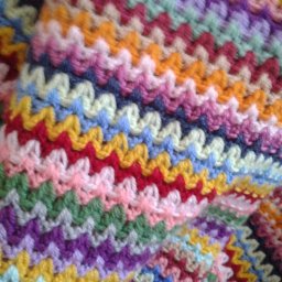 Плед из остатков пряжи крючком