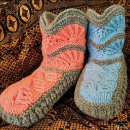 Носочки на 2х и 5 спицах