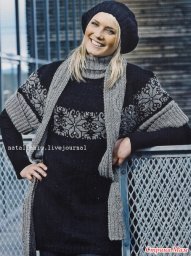 Туника с круглой кокеткой спицами...