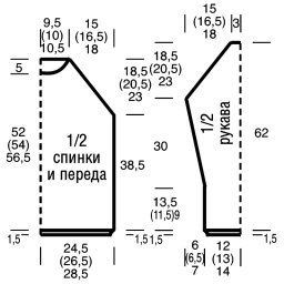 Рельефное вязание, объёмная резинка. Пуловер ложной патентной резинкой.