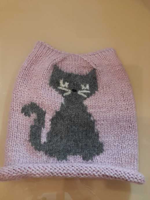 Котошапка для девочки, р.42-44