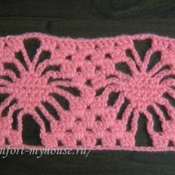 Ажурное покрывало крючком узором Паучок