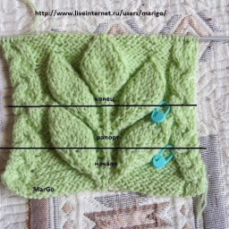 Веточка спицами