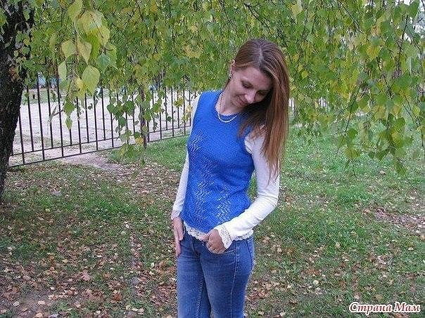 Ажурная безрукавка Синее озеро Ажурная безрукавка Синее озеро