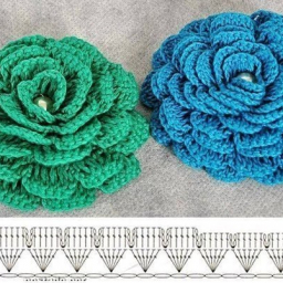 Многоярусные цветы крючком