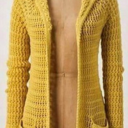 Кардиган с капюшоном крючком