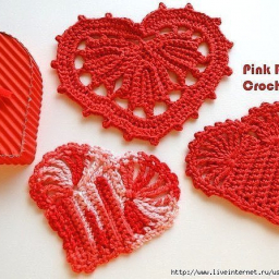 Вязаные сердечки. Схемы