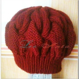 Женская шапка берет спицами с описанием