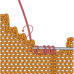 Набор петель по провязанному краю
