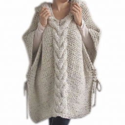 Пончо с капюшоном.Идеи для любителей вязания.