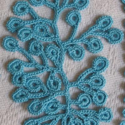 Вяжем листья папоротника и ещё несколько элементов.