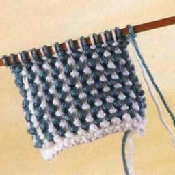 «Тканая» рисовая вязка спицами.