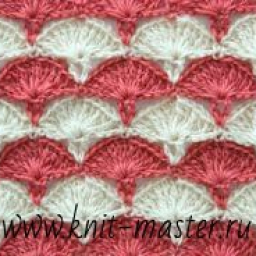 Двухцветные узоры крючком.